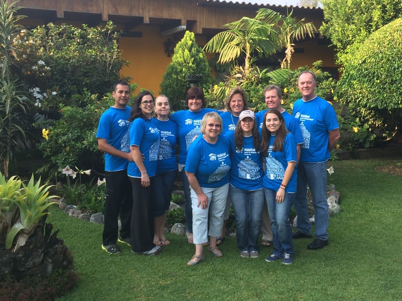 Sussex Habitat volunteers gather for a group photo as they begin their home-building project in Guatemala. Blue team members include in back (l-r) Dr. Fabricio Alarcon, Nicole Brooks, Olga Crowther, Margaret Reyes, Kathleen Cummings, Mike Cummings and Ed Parseghian. In front are Marian McNaughton, Jen Larson and Kathleen Alvin. SOURCE SUBMITTED